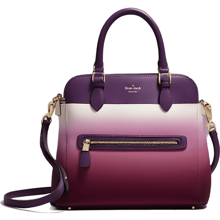 Realistic isolated plum purple to wine color ombre Kate Spade satchel purse.  emoji