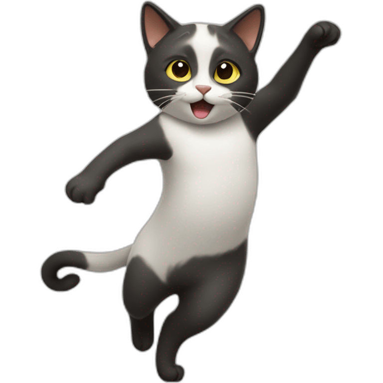 dancing-bicolor-cat emoji