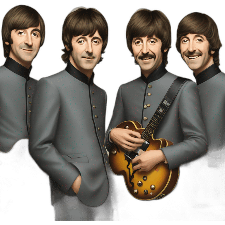 the Beatles four guys emoji