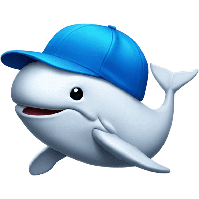 Whale with a blue baseball cap emoji