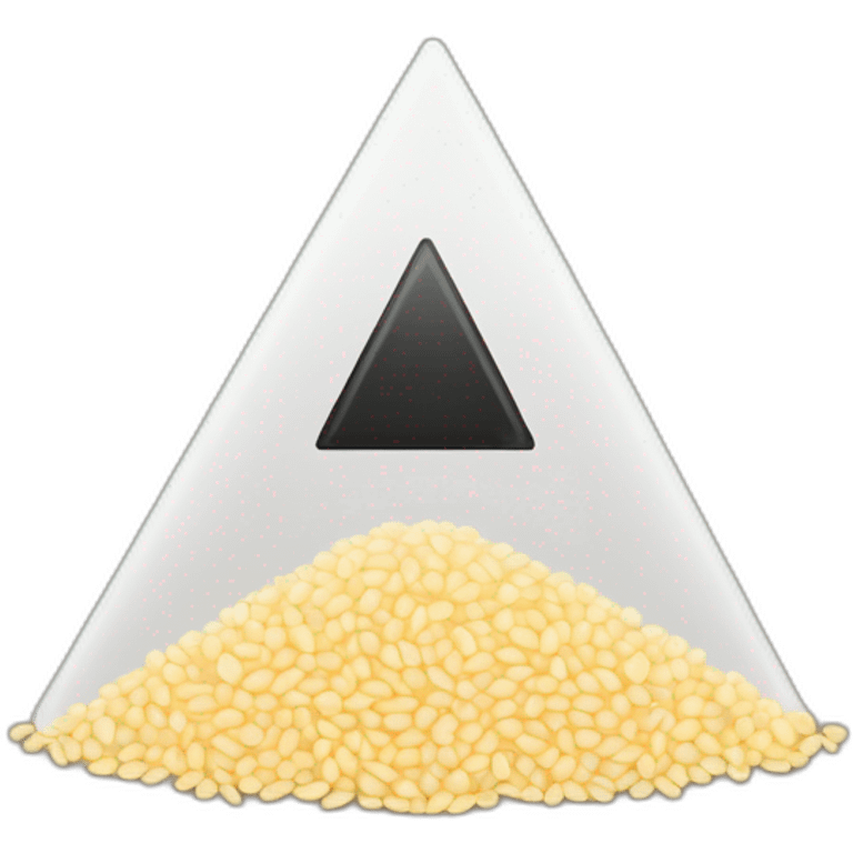 Grain of rice with a black equilateral triangle emoji