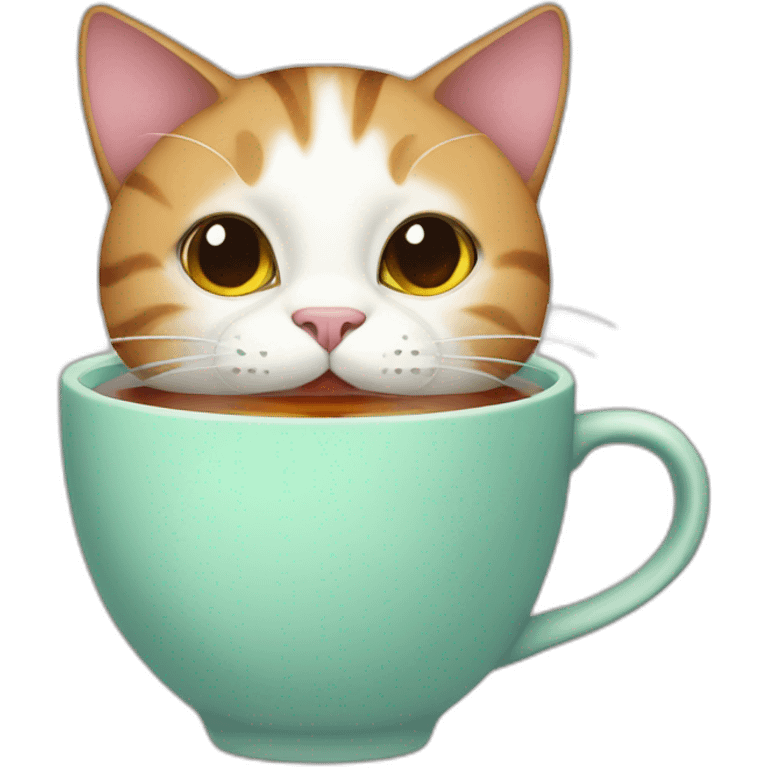 Cat drink tea emoji