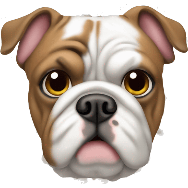 English Bulldog white fur and Brown Dots  emoji