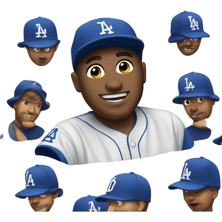 Emoji with dodger hat emoji