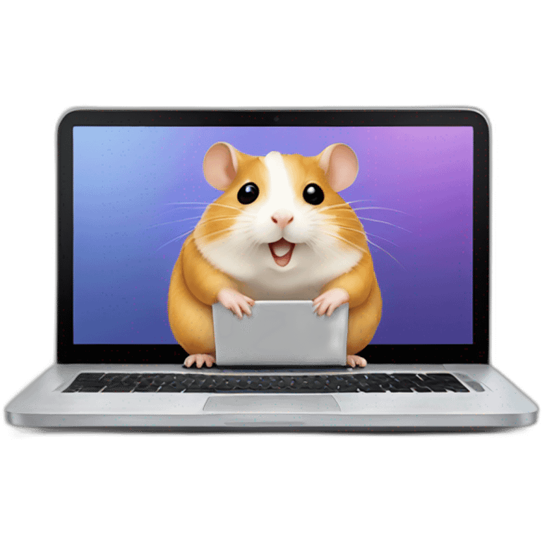 hamster sitting at a laptop emoji