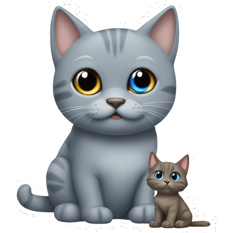 blue eyes grey kitten and poo friend  emoji