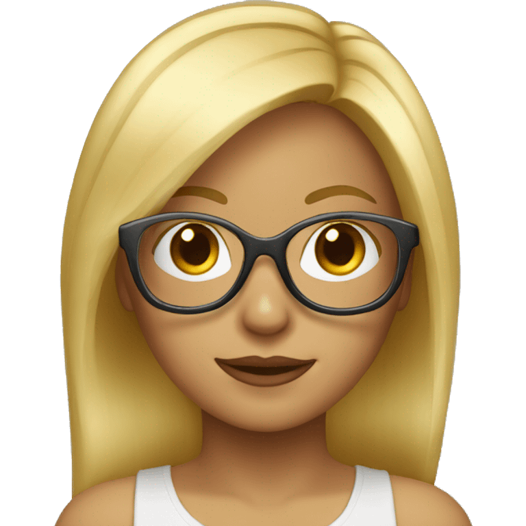 Girl TI tech with blond hair and transparent glasses emoji