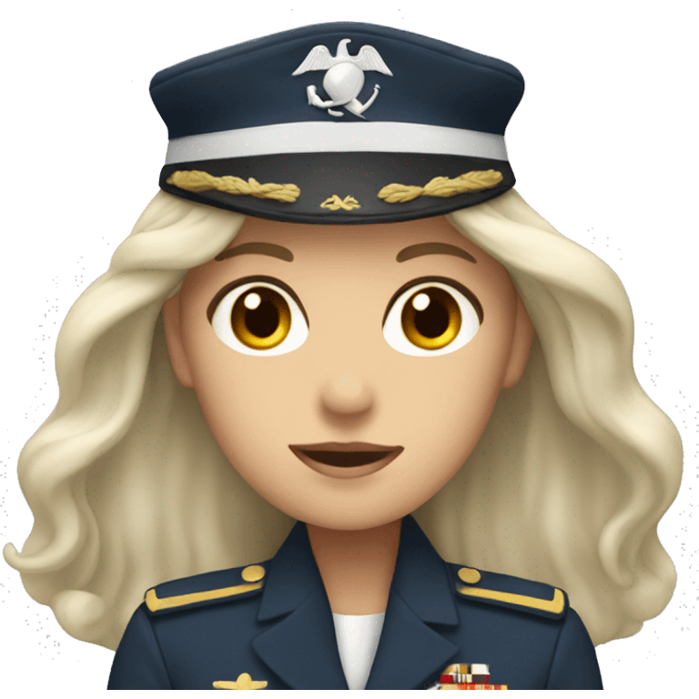 woman with white long hair with marine uniform emoji