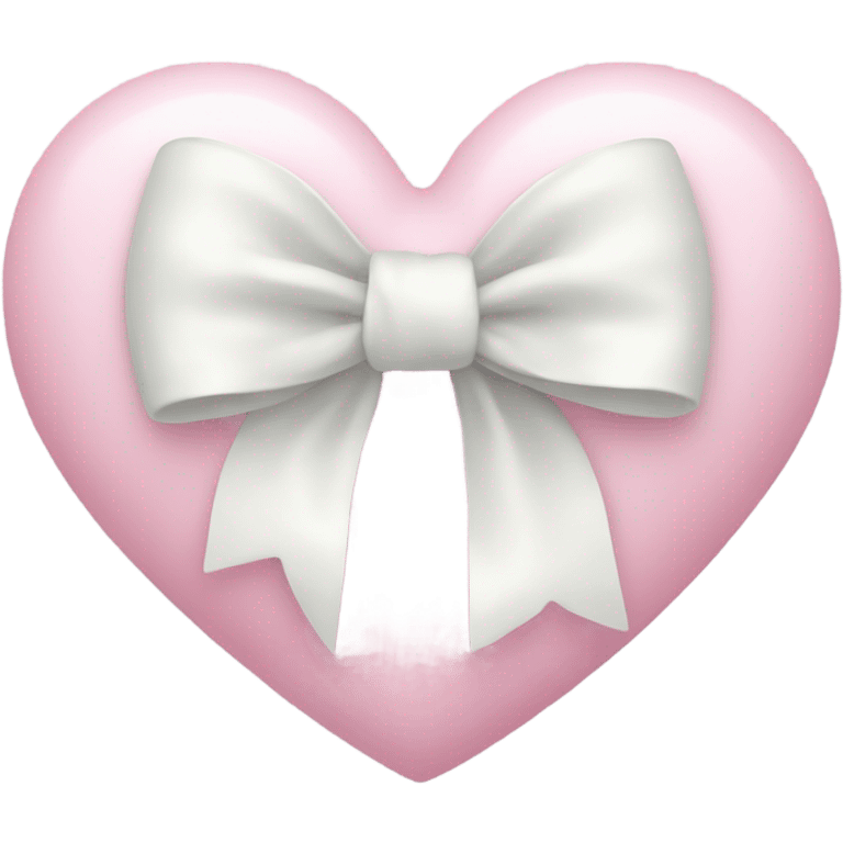 Pastel pink heart with white bow emoji