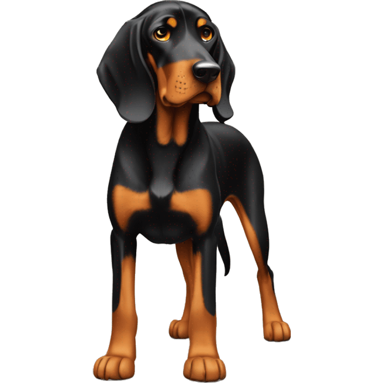 Black And Tan Coonhound Dog Breed Full Body emoji