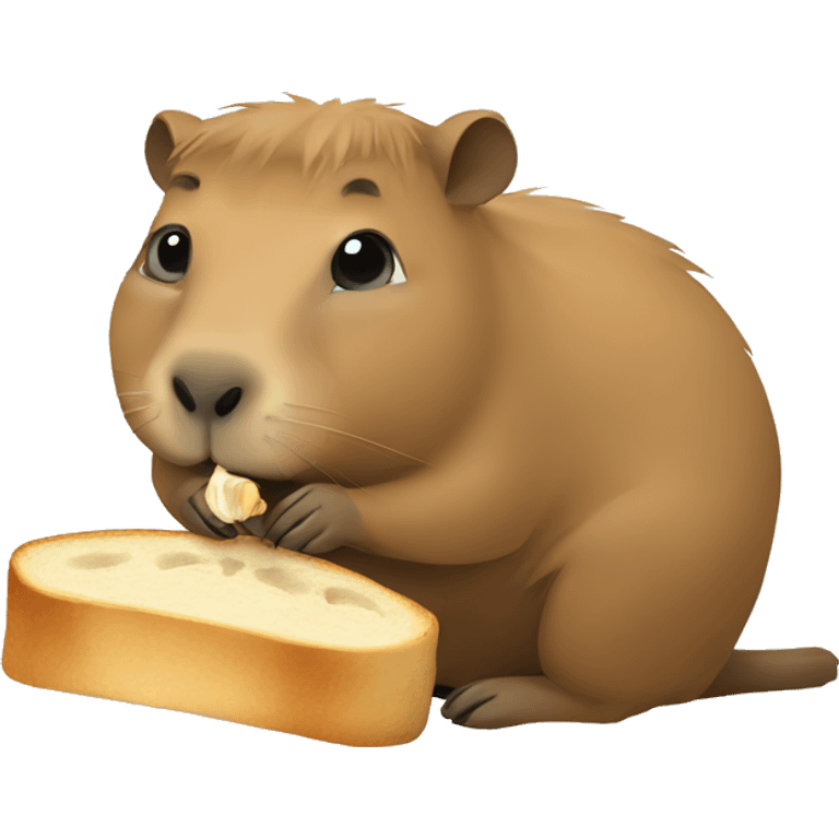 capybara eating garlic toast emoji