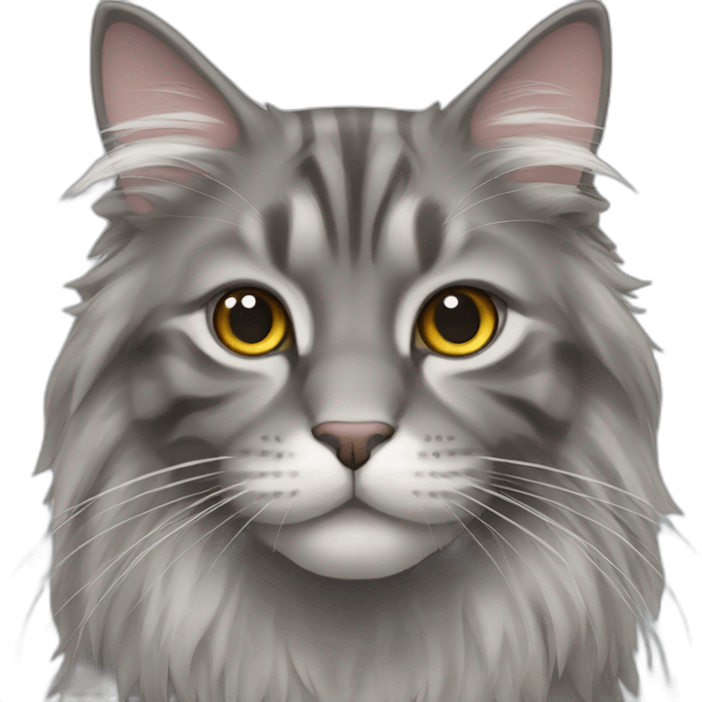 Grey Maine coon emoji