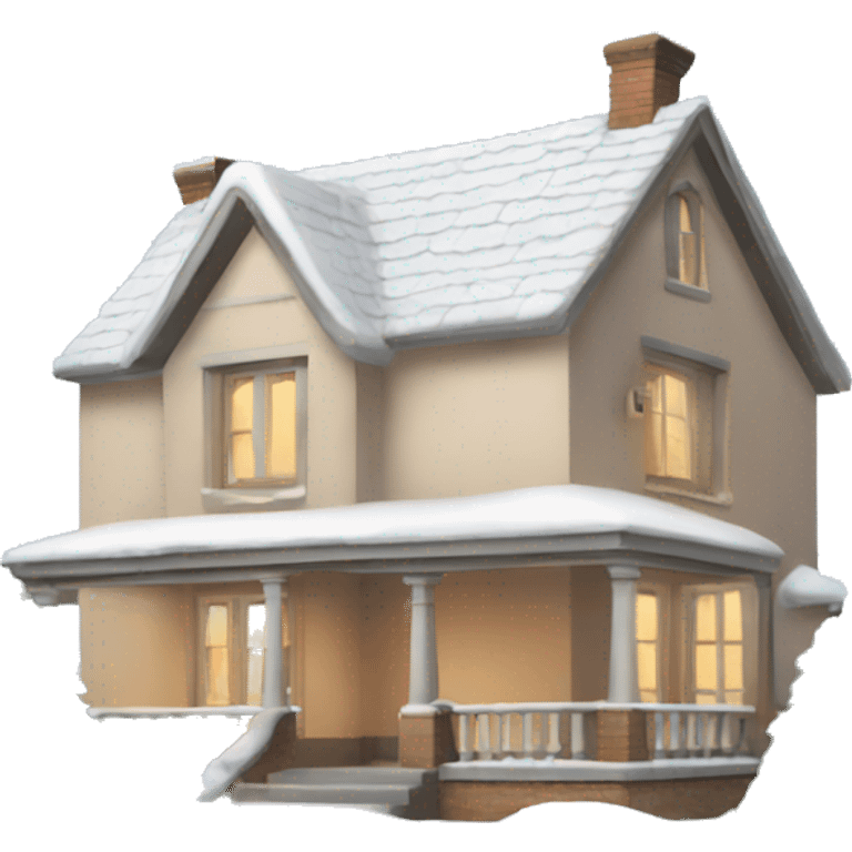 house with snow coquette emoji