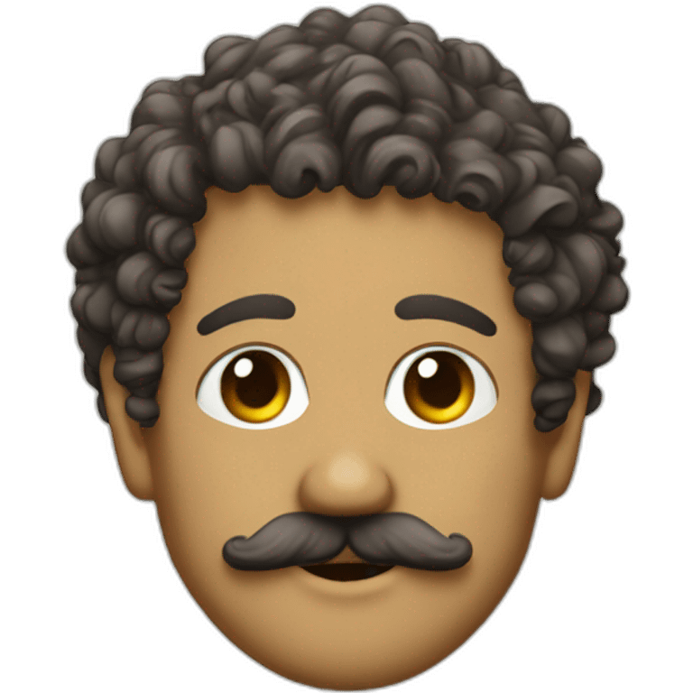 moustache and curly hair 40 year old musician emoji