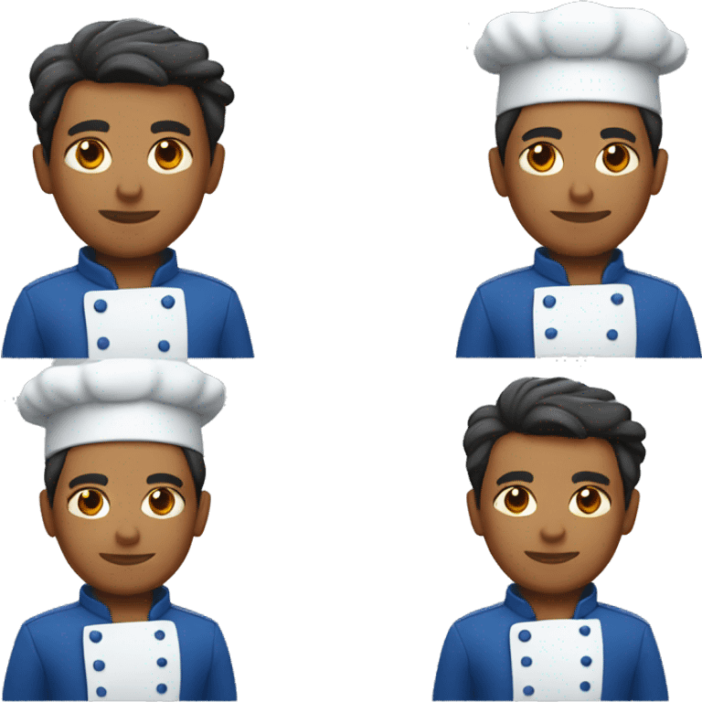 Chef with tan skin blue coat emoji