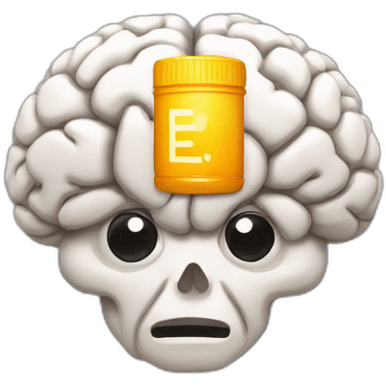 brain with a bar of energy low emoji