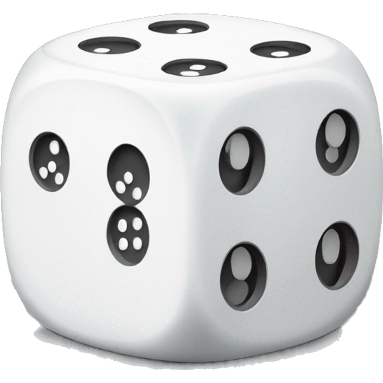 White ludo  dice with showing numbers emoji