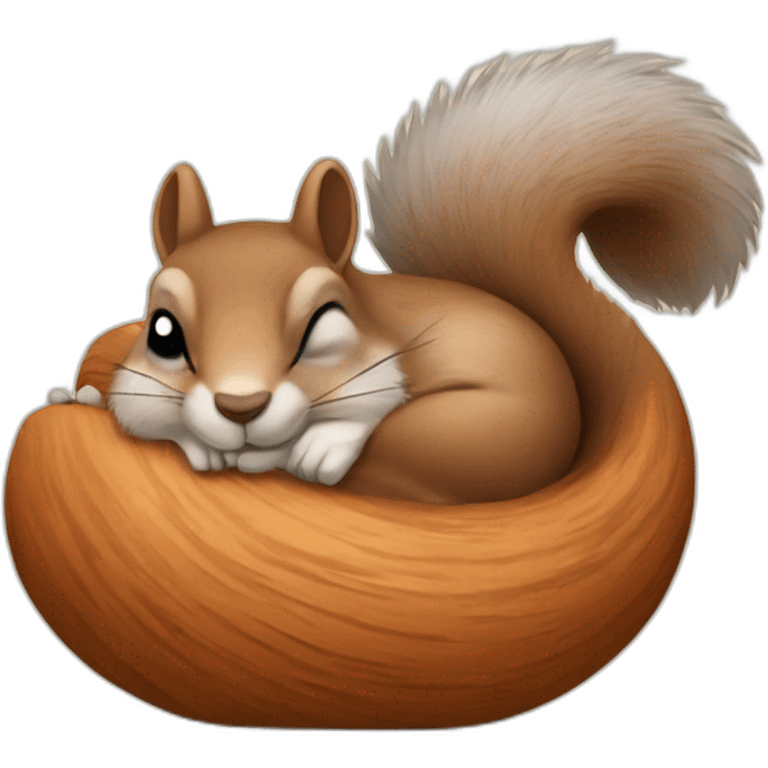 the squirrel is sleeping emoji