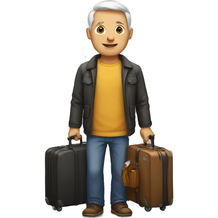 a white dad with a suitcase emoji