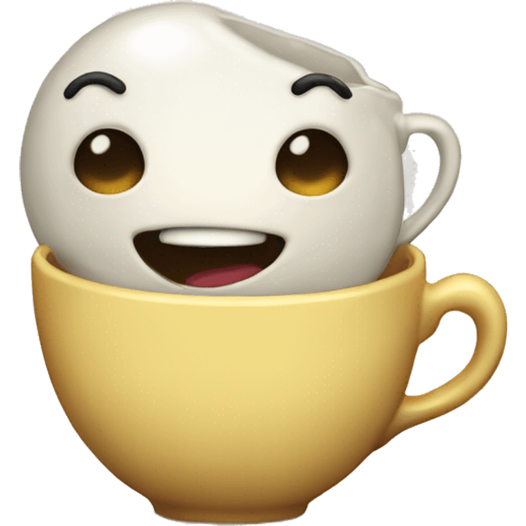 Really laughing crying teacup emoji