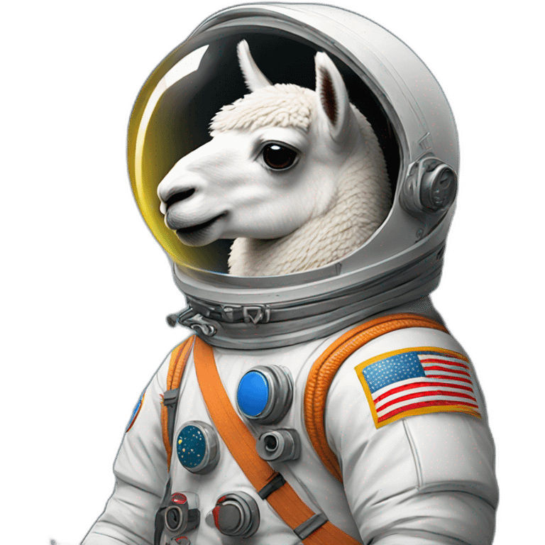 A llama in a cosmonaut outfit emoji