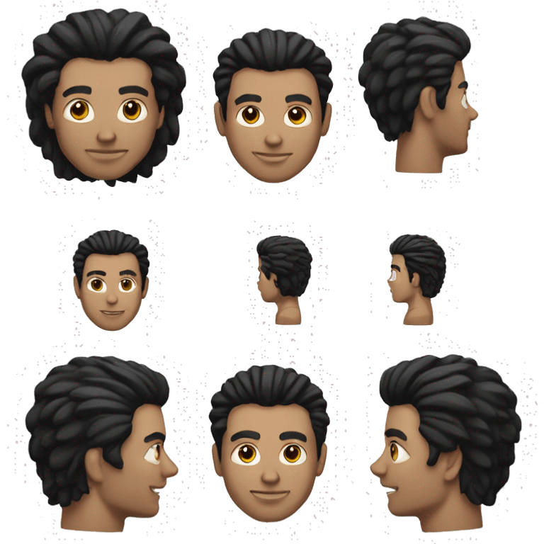 White man black hair gym emoji