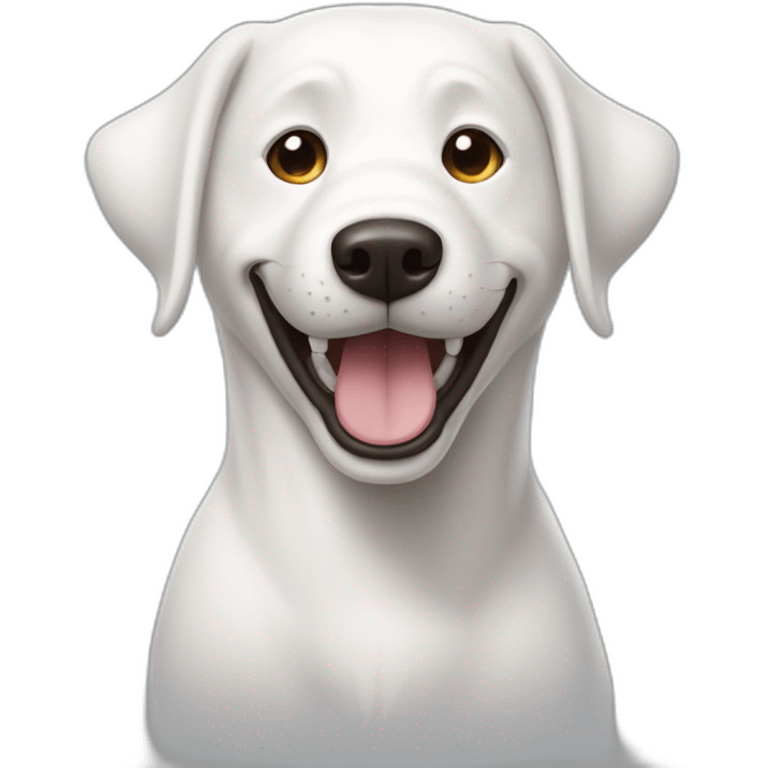 un perro blanco sonriendo emoji