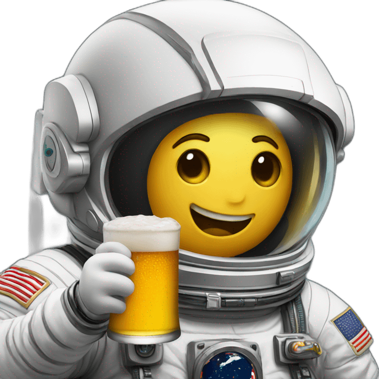 an astronaut drinking a beer emoji