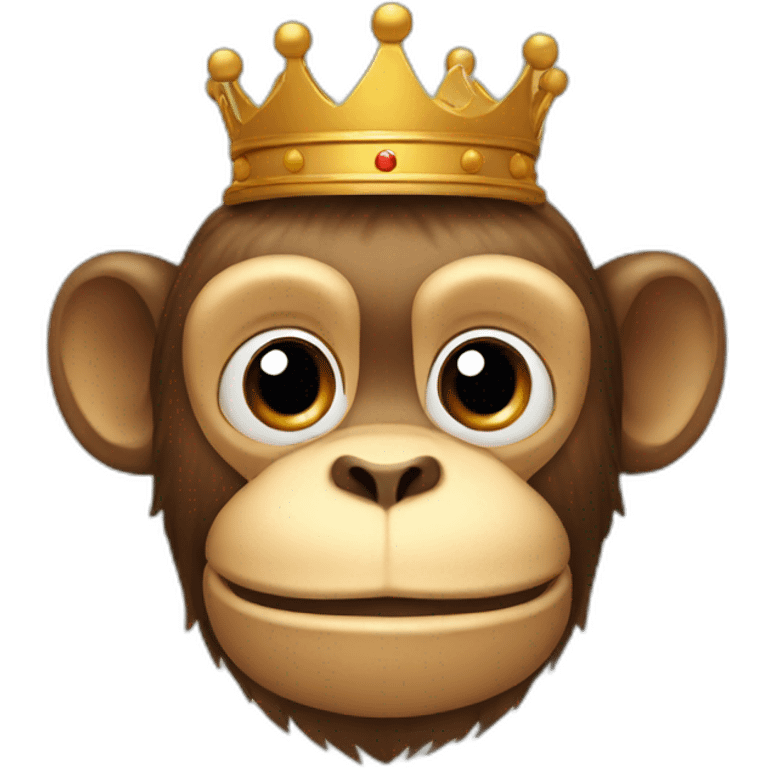 head of monkey with a crown from wood emoji