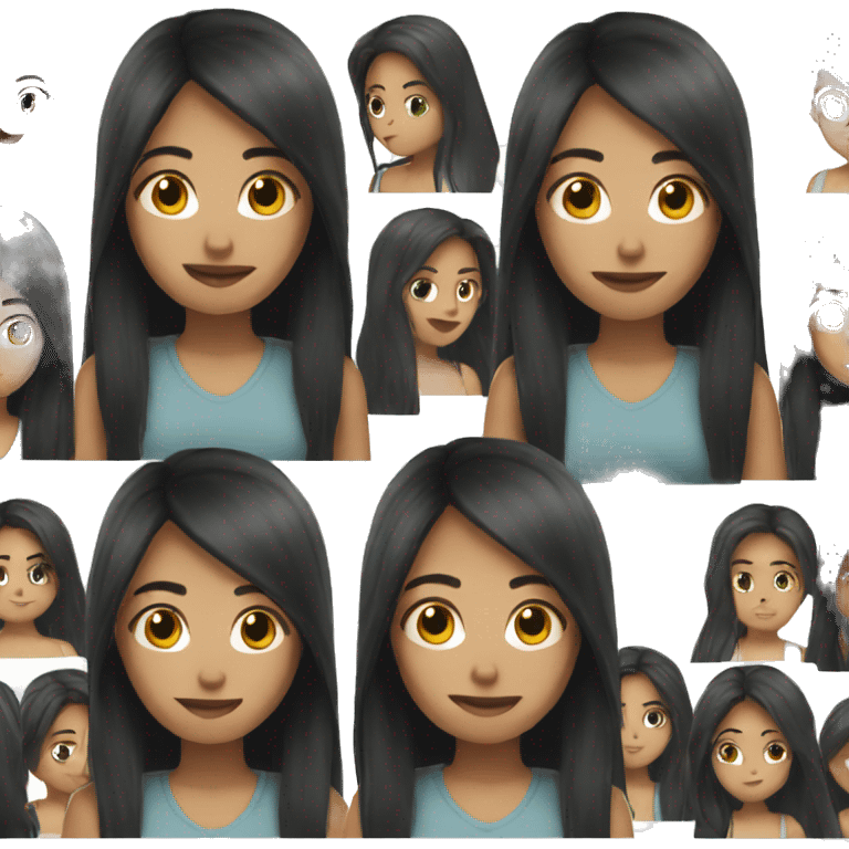 Pretty girl with long black hair emoji