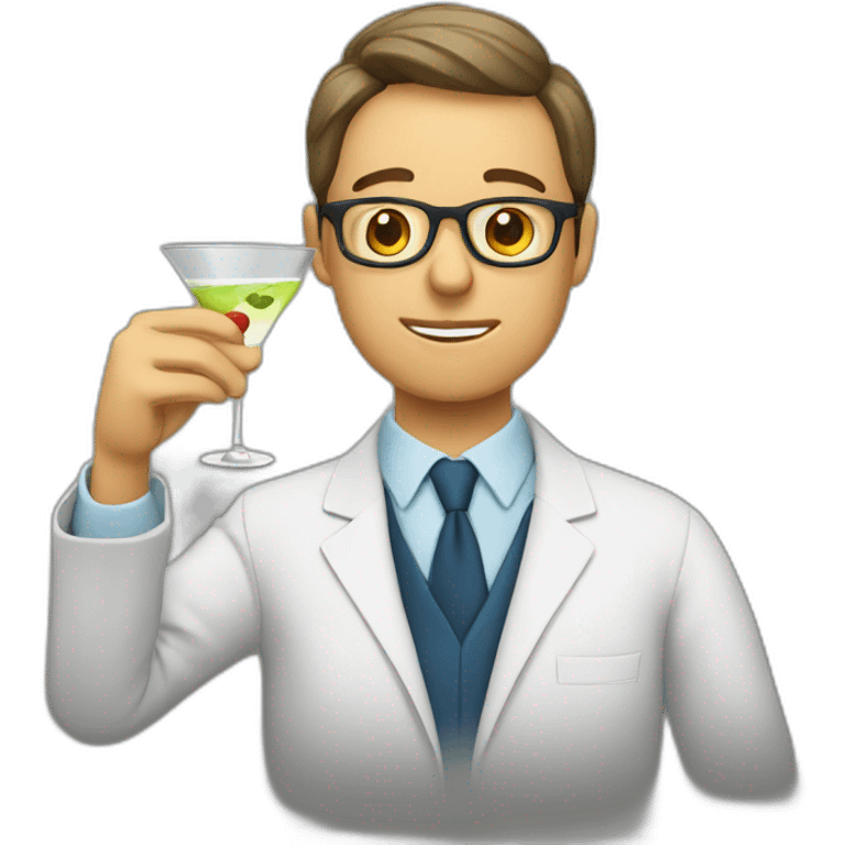 Teacher drinking martini emoji