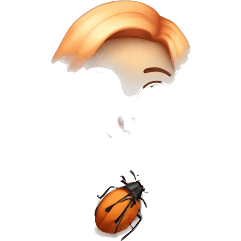 Girl with bug peach emoji