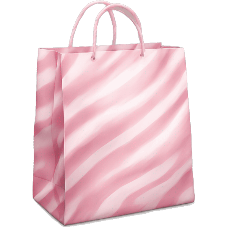 Realistic small light pink swirl shopping bag emoji