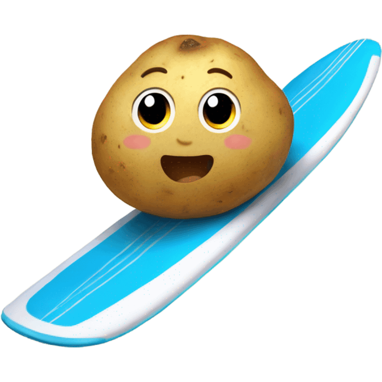 Potato surfing on surfboard emoji