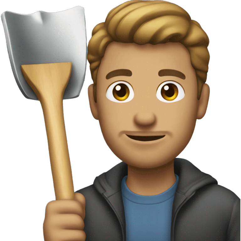 man holding shovel emoji