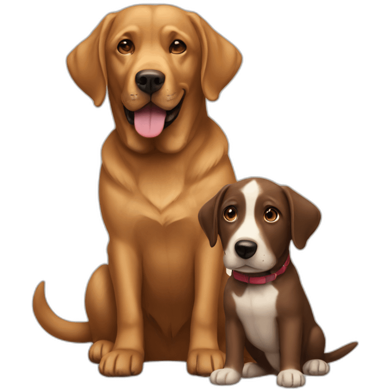 labrador and brown dog emoji