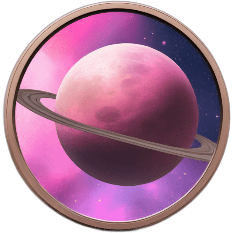 space themed coin with pink hues emoji