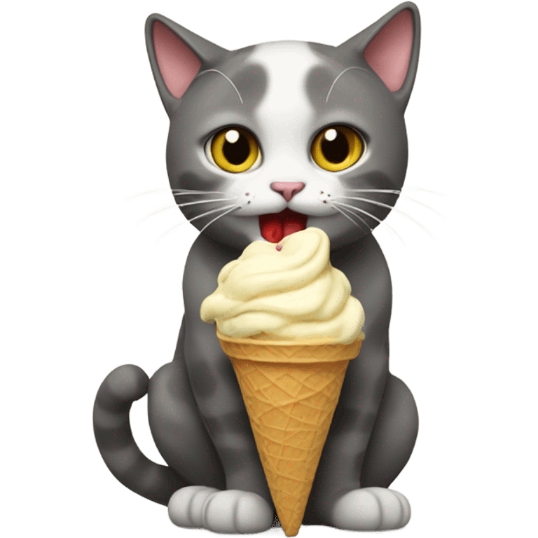 Cat eating ice cream emoji