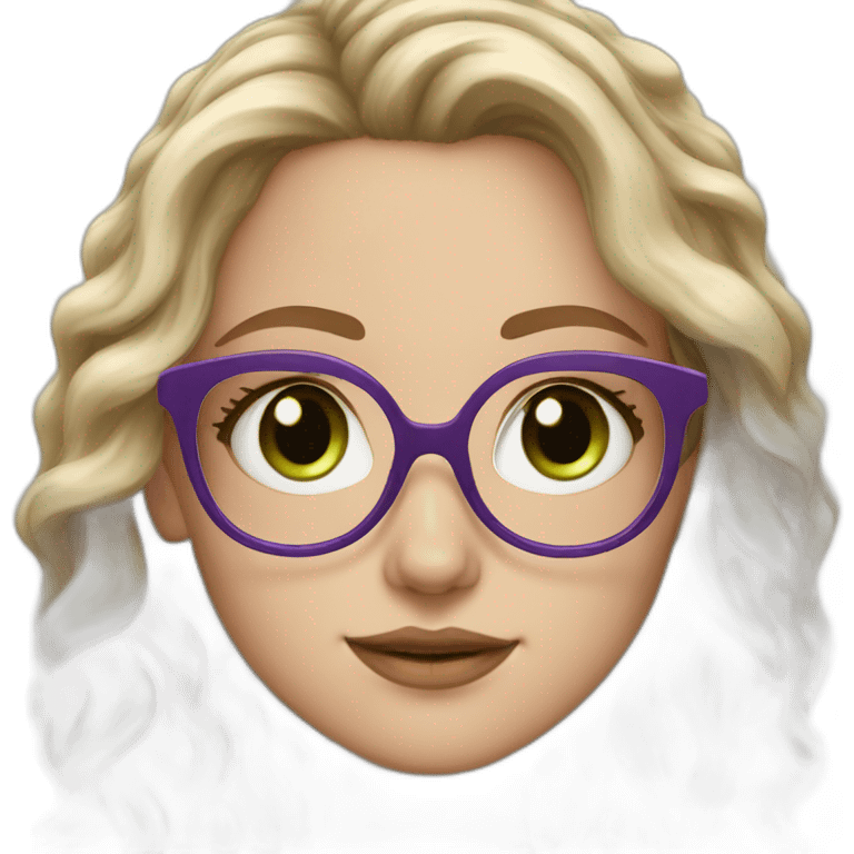 white-girl-purple-wavy-hair-green-eyes-square-glasses emoji