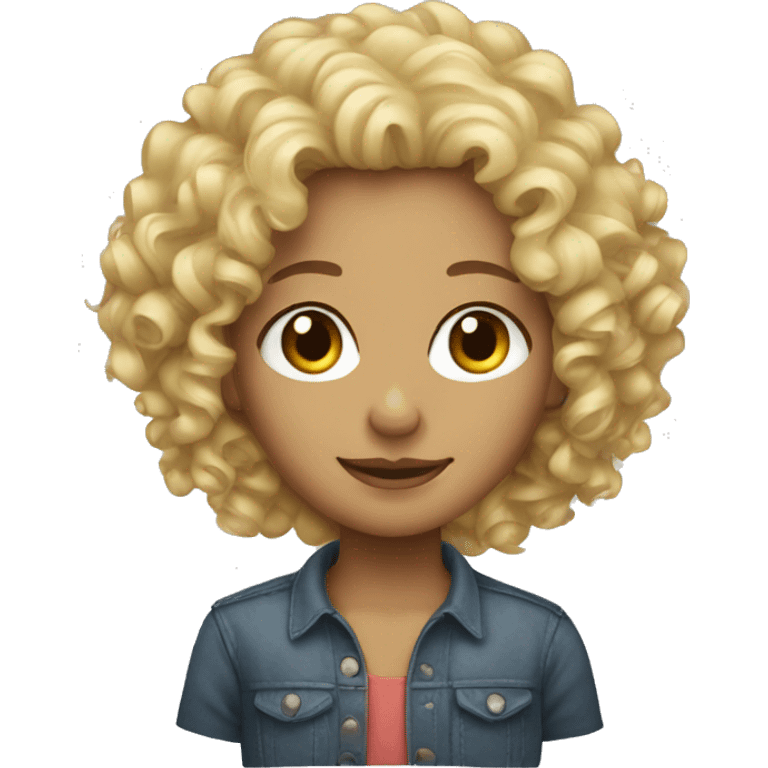 Curly haired blonde  emoji