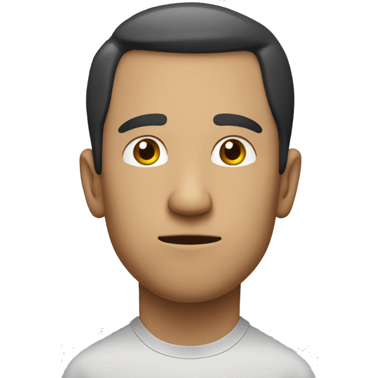  a slim man standing with a slightly tense posture. The man has a worried expression  emoji