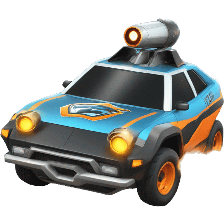 une voiture rocket league qui ri emoji