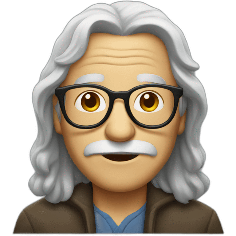 old man with glasses and long hair emoji