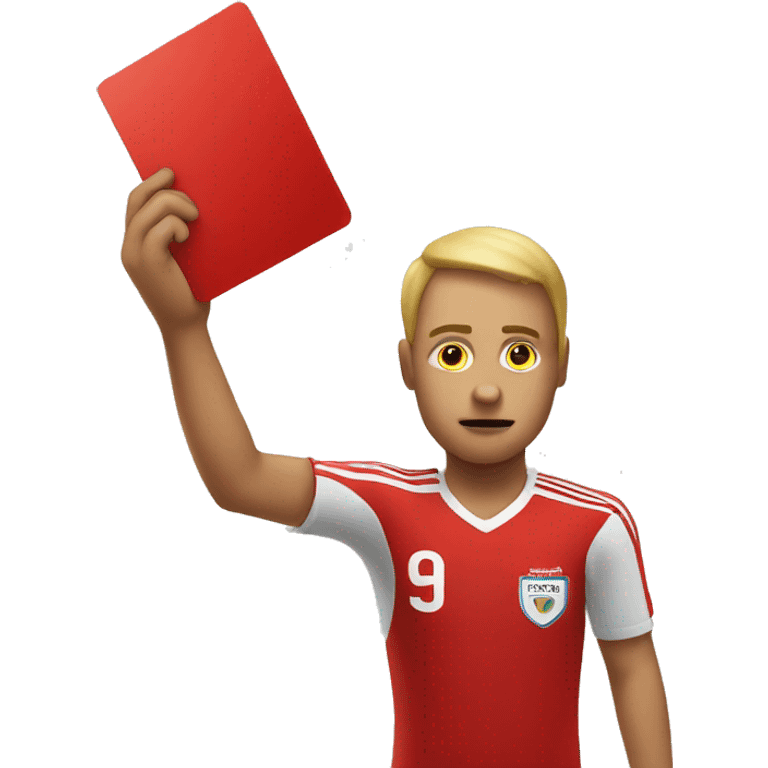 Red card with hand emoji