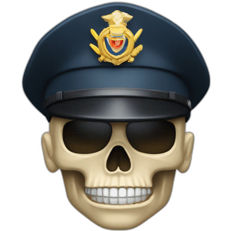 military skull hat policeman emoji