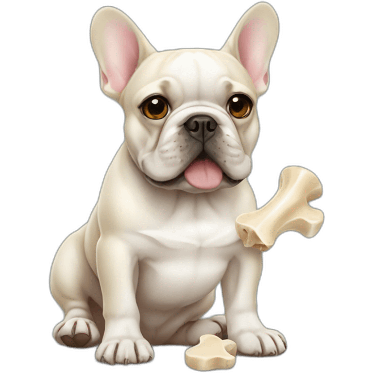 french bulldog with a bone emoji