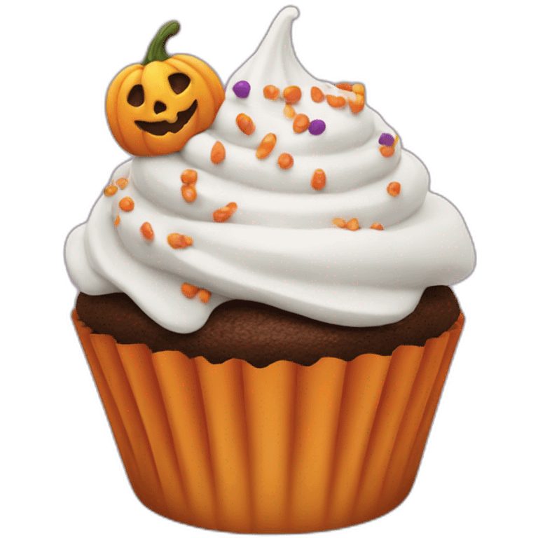 Happy Halloween cupcake emoji