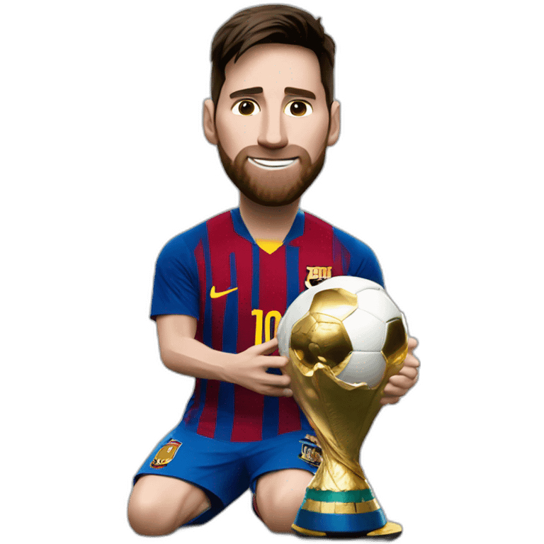 Messi con la copa del mundo emoji