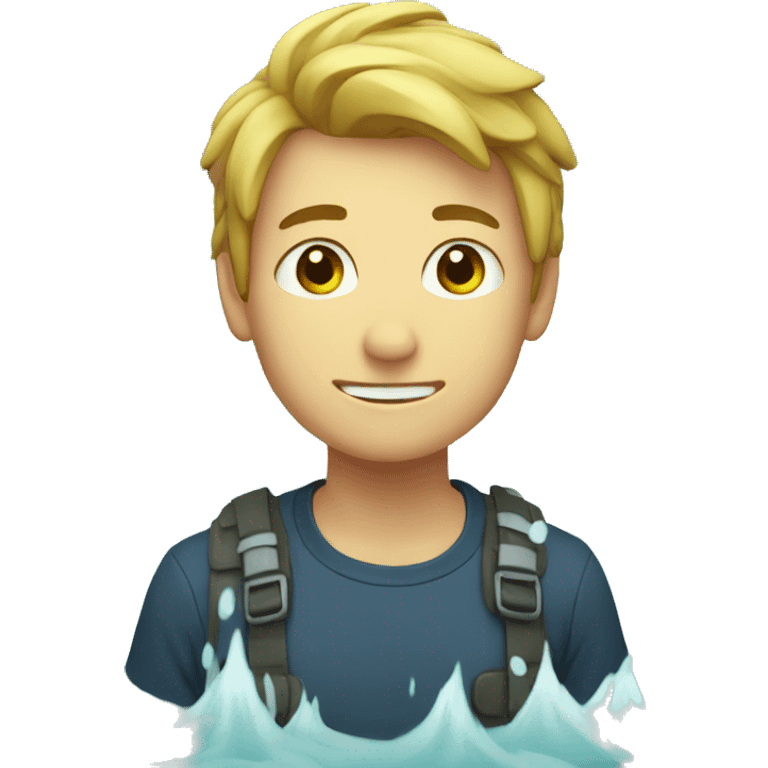 Face with white water in miuth emoji