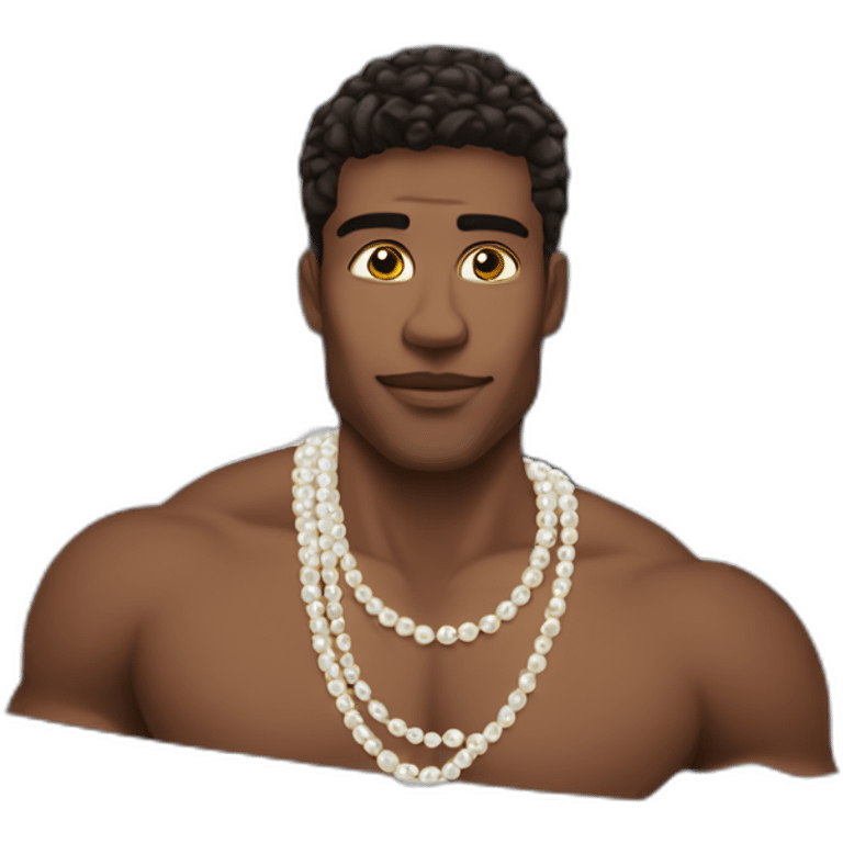 Posh-muscle-boy-pearl-necklace-bathtub emoji